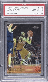 1996-97 Topps Chrome #138 Kobe Bryant Rookie Card – PSA GEM MT 10